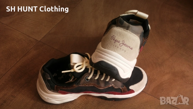 Pepe Jeans Sloane Camu Sneakers PLS31278 Black 999 Размер EUR 40 / UK 7 дамски естест. кожа 152-13-S, снимка 7 - Маратонки - 52666787