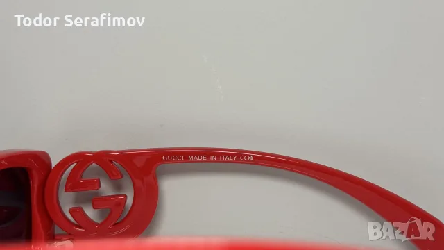 Дамски слънчеви очила Gucci Interlocking G / Rectangle – Червени / Масивно GG лого, снимка 3 - Слънчеви и диоптрични очила - 55983383