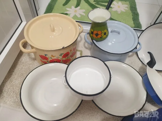 Стара емайлирана посуда/емайлирани съдове, снимка 12 - Съдове за готвене - 49441354