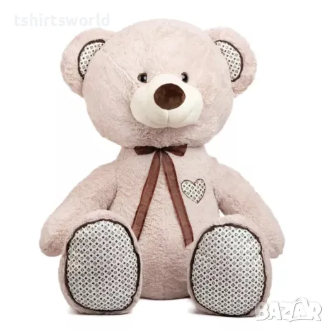 Нов голям плюшен Мечок, 120 см с глитер на лапите и ушите