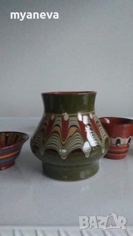 Троянска керамика, сервиз за ракия с 6 чашки и лот съдове. , снимка 7 - Сервизи - 44373216