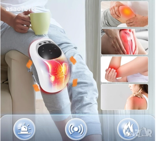 🦵 Безжичен Масажор за Колена – Инфрачервена Топлина, Вибрация и 3 Режима, снимка 3 - Масажори - 52556540