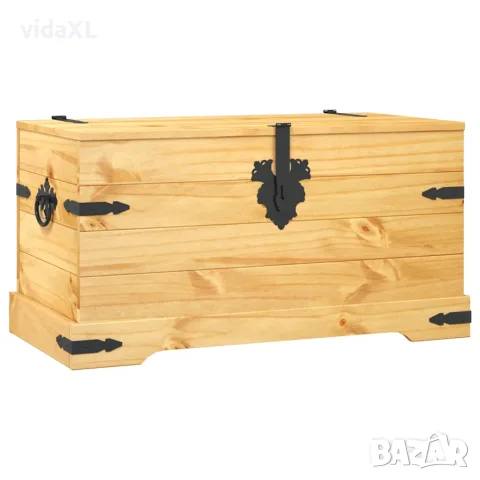 vidaXL Сандък, бор, мексикански стил “Корона“, 91x49,5x47 cм, снимка 3 - Скринове - 56146359