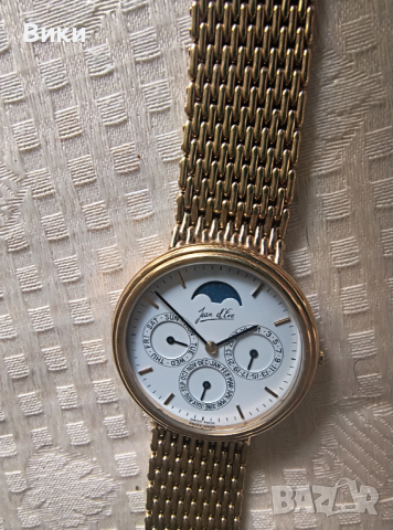 Рядък  унисекс часовник Jean D'eve с троен календар с лунни фази , снимка 3 - Мъжки - 54031995