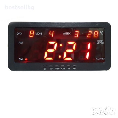 Електронен дигитален постоянно светещ часовник термометър за стая ток