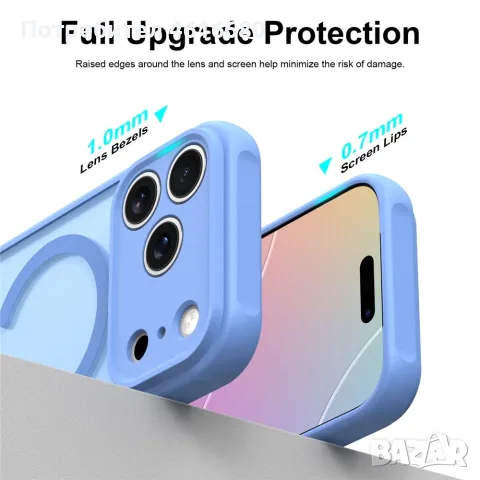 Калъф  iPhone 18 Pro/iPhone 17 Pro/iPhone 18 Pro Max/iPhone 17 Pro Max - Light Blue, Deep Burgundy, снимка 15 - Калъфи, кейсове - 56337964