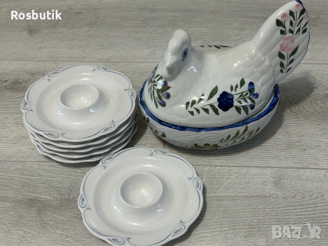 Порцеланов комплект за яйца , снимка 3 - Прибори за хранене, готвене и сервиране - 53323402