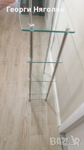 Стъклена етажерка, снимка 4 - Етажерки - 54187800