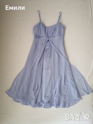 VILA y2k елегантна дамска рокля с дължина под коляното в син цвят р-р S, снимка 8 - Рокли - 44374973