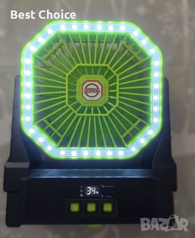 Нов Соларен вентилатор 10000mAh с LED, таймер и кука – за къмпинг двор, снимка 6 - Друга електроника - 52870275