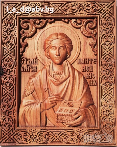 Дърворезбована икона на Св. Пророк Илия - авторска дърворезба, снимка 6 - Икони - 50247920