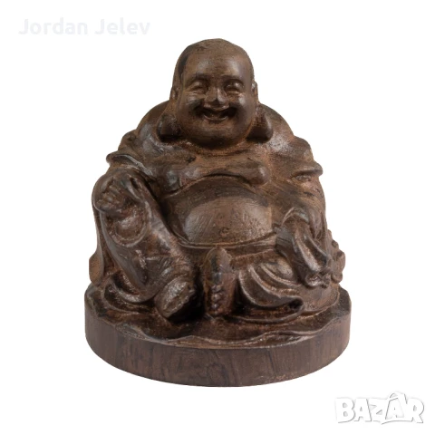 Смеещия се Буда.Ръчно изработена дървена статуетка.