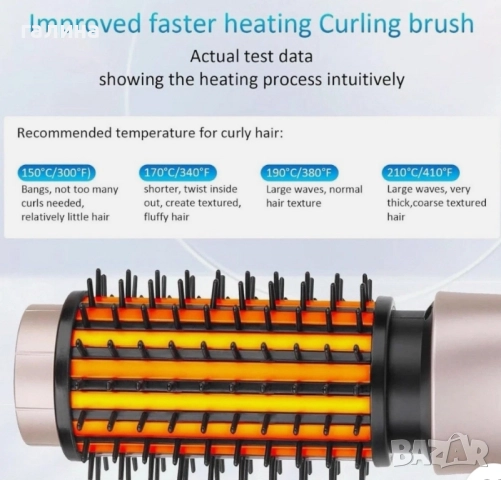 Big Wave GT2305 – Безжична четка за изправяне и накъдряне на коса, снимка 13 - Преси за коса - 52381461
