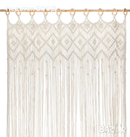 Завеса за врата с макраме, Екрю, 100x200 см., снимка 3 - Пердета и завеси - 50388729