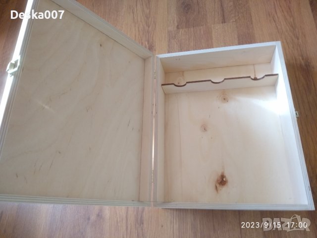 Дървена кутия за 3 бутилки вино , снимка 2 - Други ценни предмети - 42203332