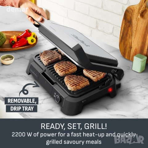 Tefal SuperGrill 3в1 XL, Вътрешен грил, незалепващи плочи, GC520DG1, снимка 2 - Скари - 51680803