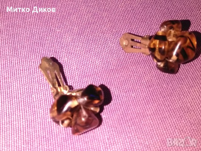 Обеци от чешко стъкло винтидж, снимка 4 - Обеци - 44166745