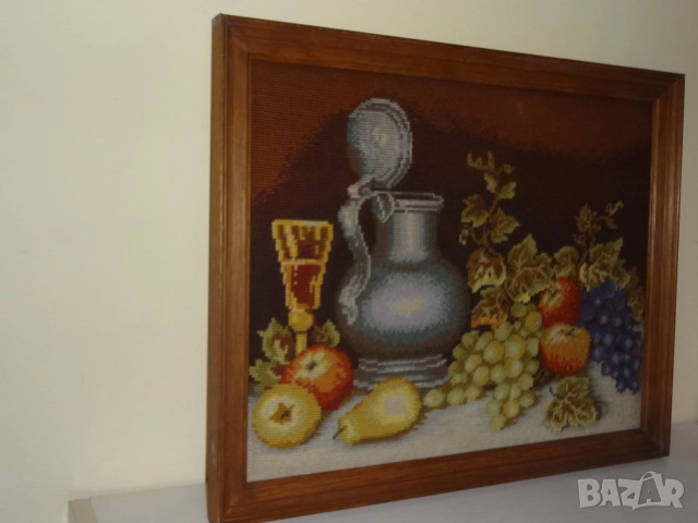 Немски гоблен - натюрморт, снимка 6 - Гоблени - 52529973