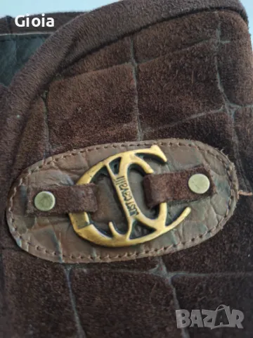 Just Cavalli ботуши естествена кожа и велур, снимка 5 - Дамски ботуши - 48653364