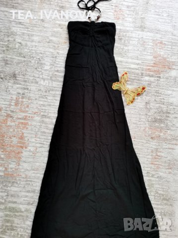 Дамска черна дълга рокля