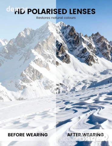 Ски очила Lamicall, поляризирани Cat3 лещи против замъгляване, UV400, снимка 5 - Зимни спортове - 52535564