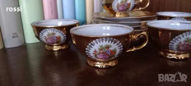 Vintag. Старинен(нов) позлата 24 кар. Немски сервиз за малко кафе, мока, еспресо., снимка 4 - Антикварни и старинни предмети - 48360252