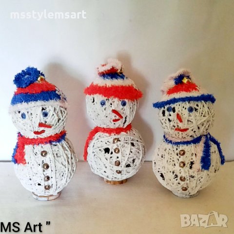 Коледни сувенири! Снежен човек! Ръчна изработка!, снимка 2 - Декорация за дома - 34391567