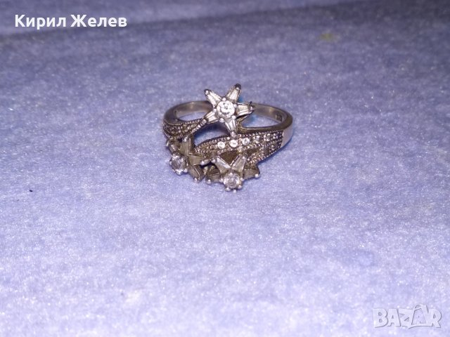 ЗВЕЗДОВИДЕН СРЕБЪРЕН СКЪПОЦЕНЕН ПРЪСТЕН СРЕБРО 925 с ФАСЕТИРАНИ ЮВЕЛИРНО ЦИРКОНИ РЪЧНА РАБОТА 36404 , снимка 5 - Пръстени - 39460679