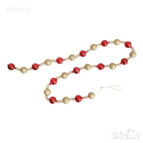 6171 Коледен гирлянд Топчици декоративна верижка за елха и декорация, 125 см, снимка 3 - Декорация за дома - 52502865