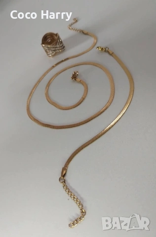 Комплект гривна,пръстен и колие,медицинска стомана