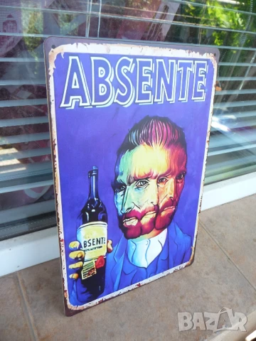 Метална табела Absente алкохолна напитка вино Ван Гог ликьор, снимка 2 - Рекламни табели - 50893940