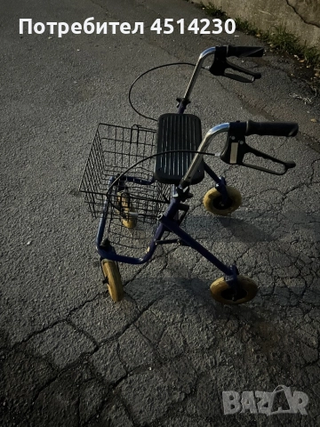 Триколесен ролатор с кошница и спирачки – стабилен и практичен, снимка 2 - Ролатори - 52496953