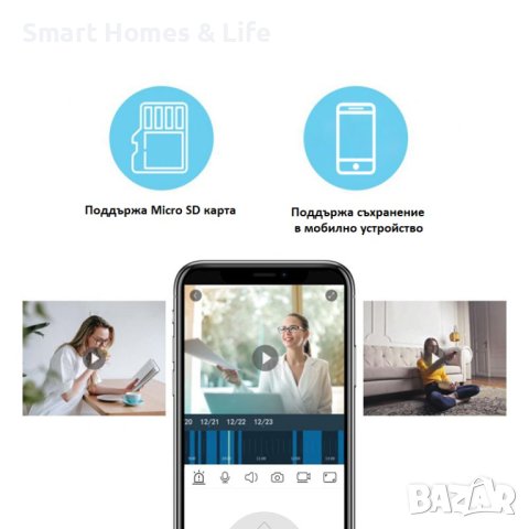 Wifi IP Е27 Камера за видеонаблюдение + SD карта , снимка 16 - IP камери - 42769174