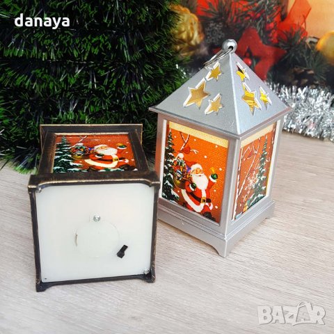 1797 Малък коледен фенер с Дядо Коледа светеща коледна украса, снимка 4 - Декорация за дома - 30705366