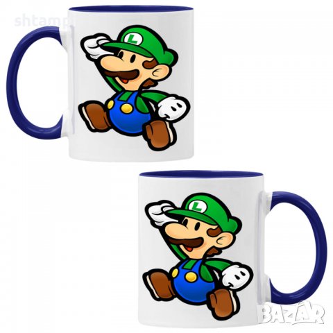 Чаша Super Mario Luigi Paper,Керамична Чаша, Кафе Чай, Игра,Изненада,Подарък,Повод,Празник,Рожден Де, снимка 3 - Чаши - 38508258