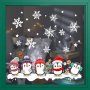 4244 Коледен стикер за прозорец Пингвини Елхичка, 60x45cm