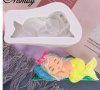 спящо момиченце русалка силиконов молд форма за декорация украса торта фондан шоколад гипс, снимка 2