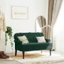 vidaXL Пейка с облегалка, тъмнозелена, 119,5x64,5x75 см, кадифе, снимка 2
