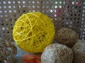 Жълта Ратанова топка , снимка 1 - Декорация за дома - 29638120