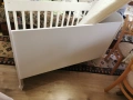 Детско дървено легло с матрак , снимка 3