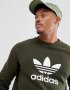 adidas Originals Trefoil Sweat In Green - страхотна мъжка блуза, снимка 1 - Спортни дрехи, екипи - 39676013