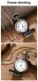 NOUSEG винтидж гравиран джобен кварцов часовник Коне + верижка, снимка 4