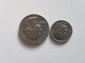 четвърт долар 1967г. и един дайм 1966г , снимка 2