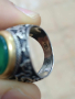 сребърен пръстен със зелен камък, снимка 3