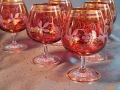 кристални чаши за вино Bohemia рубинен кристал с позлата 35/1, снимка 2