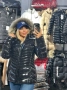 Moncler Дамско Черно Лачено Зимно Яке С Естествен Пух На Качулката Монклер Код E961, снимка 1