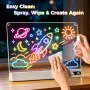 Нова Светеща LED Дъска за Деца 16" Рисуване Писане 14 Маркера 2000mAh Идеален подарък, снимка 7
