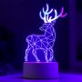 2451 Декоративна 3D LED лампа Северен елен коледна украса, снимка 4