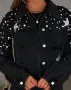 Дамско дънково яке с перлени шипове, 3цвята , снимка 6