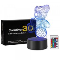 Холограмна LED лампа CREATIVE 3D taddy bear, снимка 3 - Лед осветление - 40327798